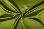 Satijn stof lichtgroen - Polyester stof 50m op rol, Nieuw, Verzenden