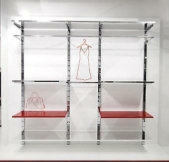 *TIP*  240 cm hoge wandstaander van verchroomd staal, Zakelijke goederen, Kantoor en Winkelinrichting | Winkel en Inventaris, Ophalen of Verzenden