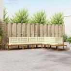 vidaXL Buiten bank set 6 Stuk Natuurlijk en Crème, Tuin en Terras, Verzenden, Nieuw