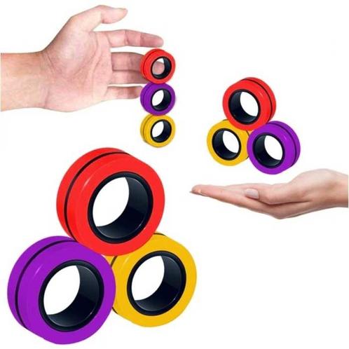 3-Pack Magnetische Ring Fidget Spinner - Anti Stress Hand, Kinderen en Baby's, Speelgoed | Overig, Nieuw, Verzenden