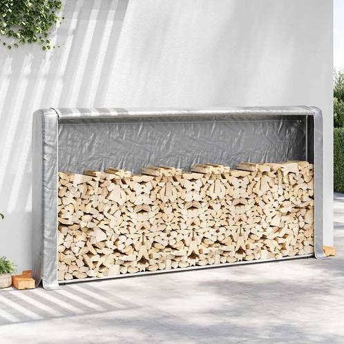 vidaXL Haardhoutrek met regenhoes 300x25x150 cm, Tuin en Terras, Brandhout, Verzenden