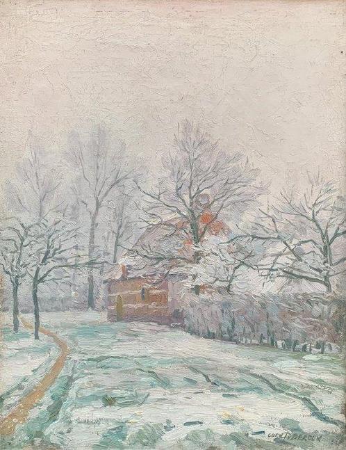 Cornelis J. van Bergen (1882-1975) - Bosweg met boerderij in, Antiquités & Art, Art | Peinture | Classique
