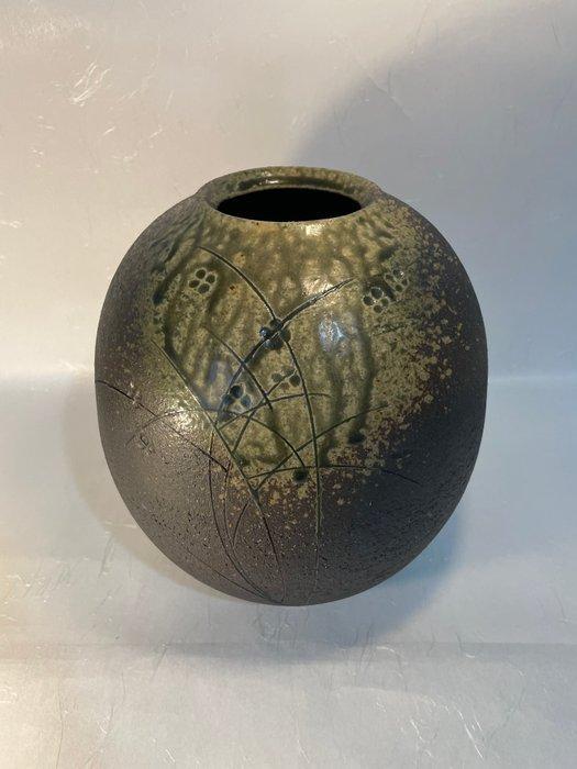 Vaas - Aardewerk, drip glaze - Japan - Shigaraki ware, Antiek en Kunst, Antiek | Overige Antiek