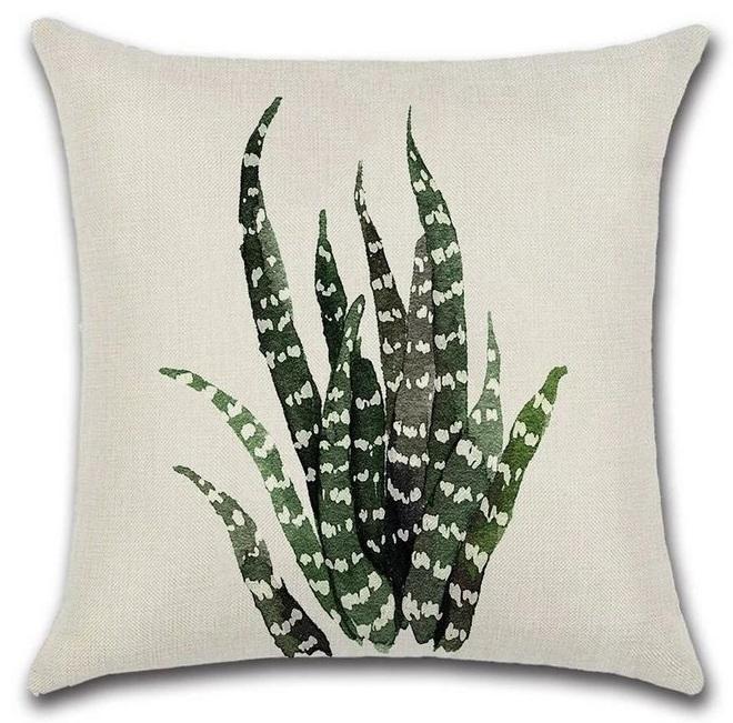 Kussenhoes Aloë plant exclusief vulling veelkleurig, Huis en Inrichting, Woonaccessoires | Kussens, Nieuw, Verzenden