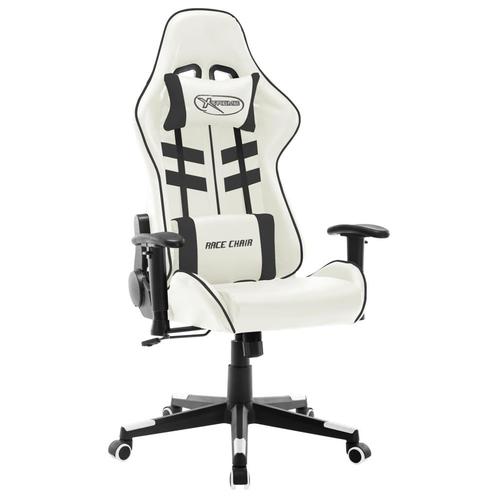 vidaXL Chaise de jeu Blanc et noir Cuir artificiel, Maison & Meubles, Chaises, Neuf, Envoi