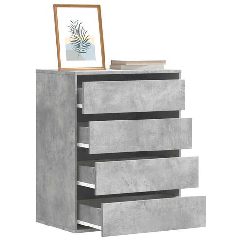 vidaXL Ladekast 60x41x76 cm bewerkt hout betongrijs, Huis en Inrichting, Kasten | Overige, Nieuw, Verzenden