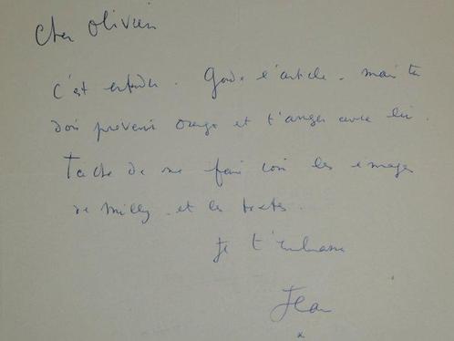 Jean Cocteau - Lettre autographe signée - 1955, Collections, Cinéma & Télévision
