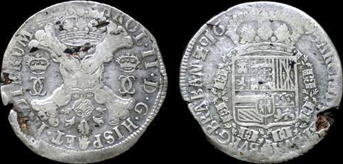 Southern Netherlands Brabant Karel Ii patagon 1695 zilver, Postzegels en Munten, Munten | Europa | Niet-Euromunten, België, Verzenden