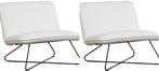 Set van 2 Witte leren industriële stoels zonder armleuning -, Ophalen of Verzenden
