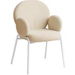 Stoel Scandi gestoffeerd, bouclé stof - crème, Maison & Meubles, Chaises, Verzenden