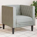 vidaXL Geruit Lichtgrijs 71 x 74,5 x 70,5 cm Fluweel, Huis en Inrichting, Verzenden, Nieuw