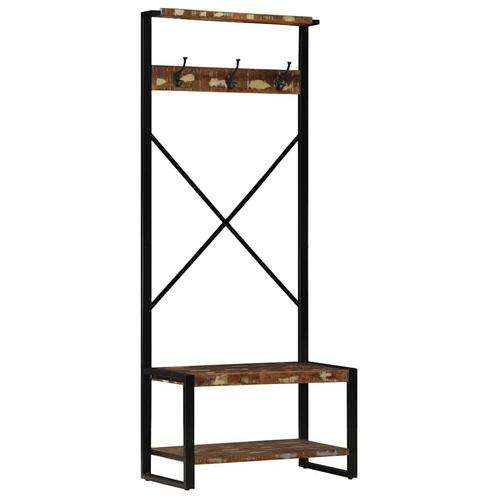 vidaXL Kledingrek 80x40x190 cm massief gerecycled hout, Huis en Inrichting, Kasten | Wandmeubels, Nieuw, Verzenden