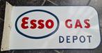 Esso - Enseigne en émail (1) - GAS Depot ( dubbelzijdig ) -, Antiquités & Art, Antiquités | Assiettes décoratives & Carrelages