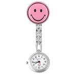 Fako - Verpleegstershorloge - Smiley - Roze, Verzenden, Nieuw