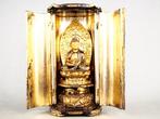 Standing statue of Amida Buddha in a shrine - Beeld Hout -, Antiek en Kunst
