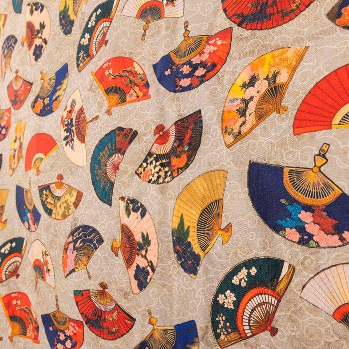 Oosters textiel - Traditionele Japanse waaien - Meubelstof -, Antiek en Kunst, Antiek | Tapijten, Tafelkleden en Textiel