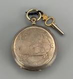 Antike - Biedermeier-Taschenuhr um 1850, Schlüsselaufzug,, Nieuw