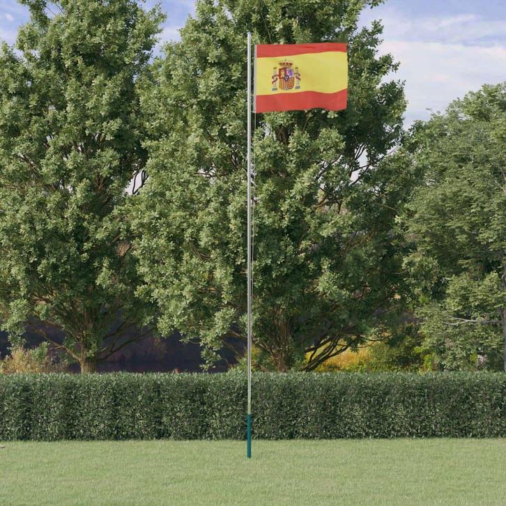 vidaXL Vlag met vlaggenmast Spanje 6,23 m aluminium, Diversen, Vlaggen en Wimpels, Nieuw, Verzenden