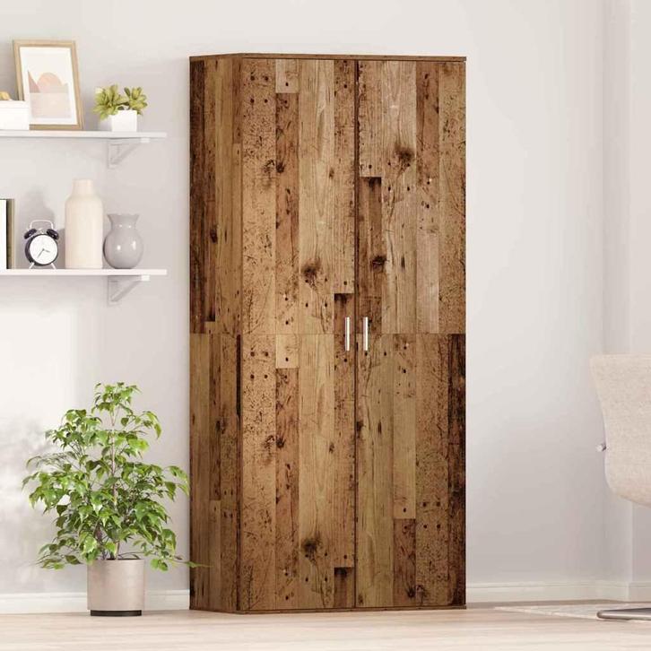 vidaXL Highboard met plank Oud Hout 80 x 39 x 178 cm Bewerkt, Huis en Inrichting, Kasten | Schoenenkasten, Nieuw, Verzenden
