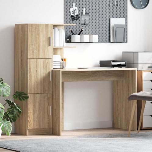 vidaXL Bureau met Opbergruimte in Sonoma Eiken, Maison & Meubles, Armoires | Dressoirs, Envoi