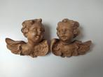 Snijwerk, Holzfiguren - zwei Putten Engelsköpfe - Paar -