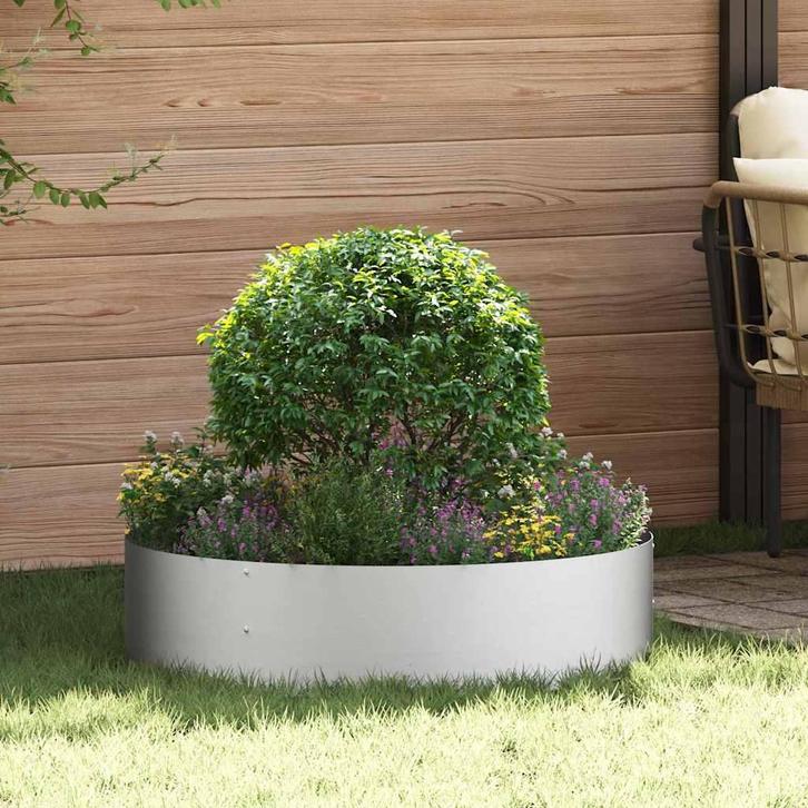 vidaXL Tuin Plantpot 5 pcs Zilver 80 x 80 x 20 cm Gegevens, Tuin en Terras, Bloempotten, Nieuw, Verzenden