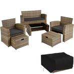tectake Wicker zitgroep Modena 3+2+1 met beschermhoes - natu, Tuin en Terras, Tuinsets en Loungesets, Verzenden, Nieuw