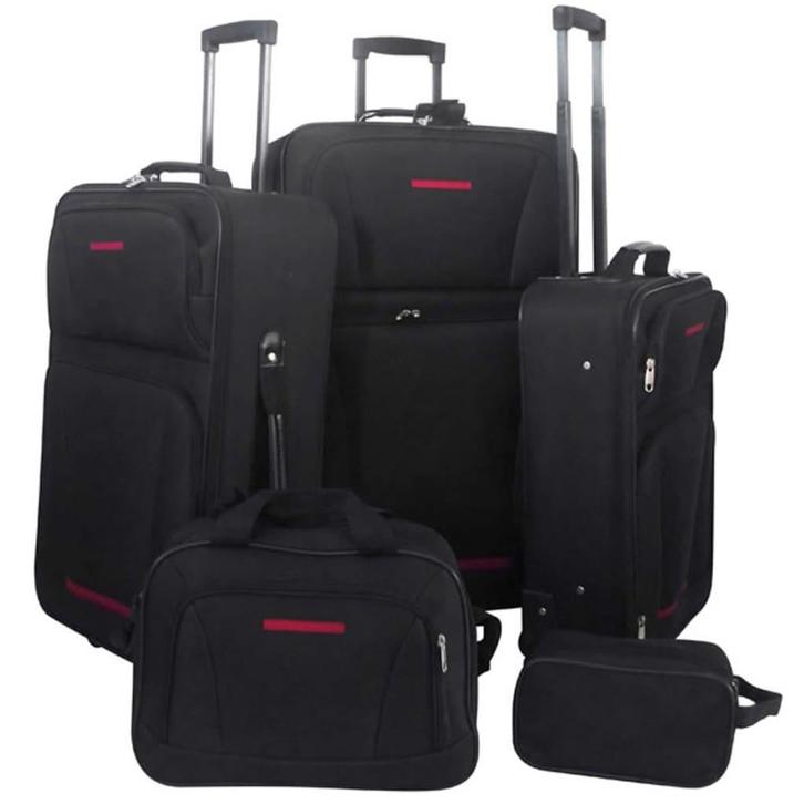 vidaXL Reisbagage set zwart 5-delig, Handtassen en Accessoires, Koffers, Nieuw, Verzenden