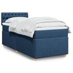 vidaXL Boxspring met matras stof blauw 80x200 cm, Verzenden, Nieuw