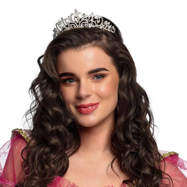 Zilveren Tiara Metaal, Hobby en Vrije tijd, Feestartikelen, Nieuw, Verzenden