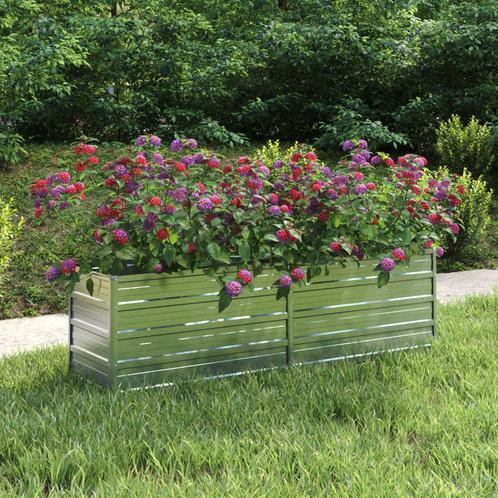 vidaXL Plantenbak verhoogd 160x40x45 cm gegalvaniseerd staal, Tuin en Terras, Bloempotten, Nieuw, Verzenden