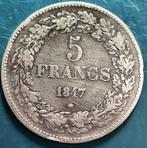België. Leopold I. 5 Francs 1847 (Zonder minimumprijs)