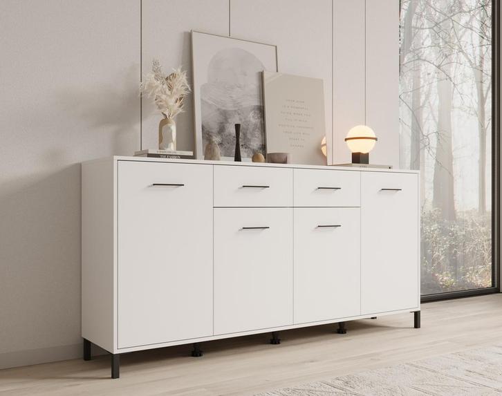 Meubella Dressoir 183x40x90 wit | Opbergkast met lades, Huis en Inrichting, Kasten | Dressoirs, 25 tot 50 cm, Nieuw, 150 tot 200 cm