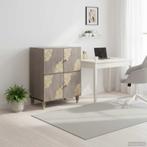 vidaXL Dressoir Grijs en Goud 60 x 33 x 75 cm Massief Mango, Huis en Inrichting, Verzenden, Nieuw