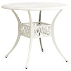 vidaXL Table de jardin Blanc 90x90x74 cm Aluminium coulé, Jardin & Terrasse, Neuf, Verzenden