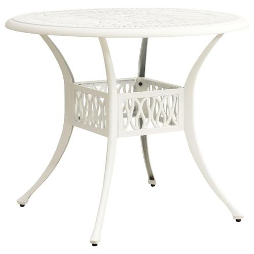 vidaXL Table de jardin Blanc 90x90x74 cm Aluminium coulé, Jardin & Terrasse, Ensembles de jardin, Neuf, Envoi