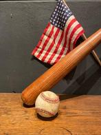 Vintage baseball bat - leather ball - Vintage honkbal, Nieuw