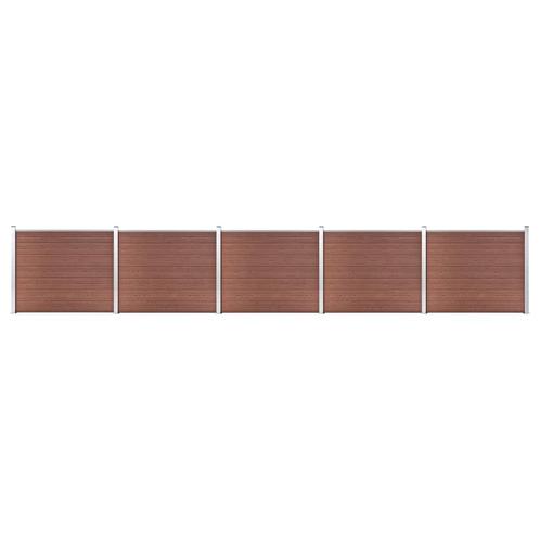 vidaXL Schuttingpanelenset 872x146 cm HKC bruin, Tuin en Terras, Tuinhekken en Hekwerk, Nieuw, Verzenden