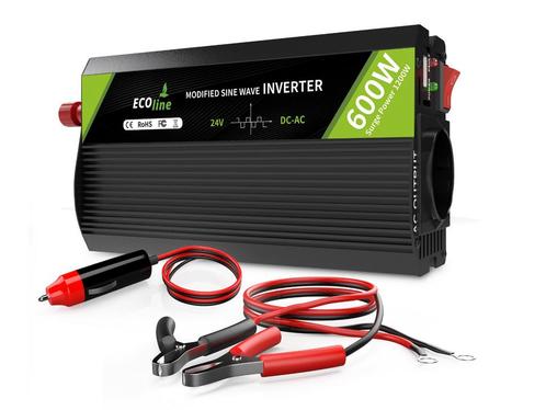 Omvormer 24V Naar 220V/230V - 600w  - Gemodificeerde Sinus, Informatique & Logiciels, Accumulateurs & Batteries, Envoi