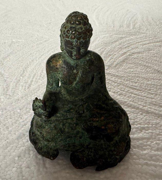 Bouddahh: Patine de fouille verte / Brons / Myanmar / XX -, Antiek en Kunst, Kunst | Niet-Westerse kunst