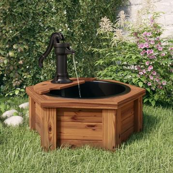 vidaXL Waterfontein met pomp 57x57x53 cm massief vurenhout, Verzenden, Nieuw