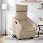 vidaXL Sta-op-stoel verstelbaar stof crèmekleurig, Verzenden