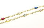 Ketting - 18 karaat Geel goud Synthetische edelsteen