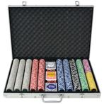 vidaXL Pokerset met 1000 laser chips aluminium, Verzenden
