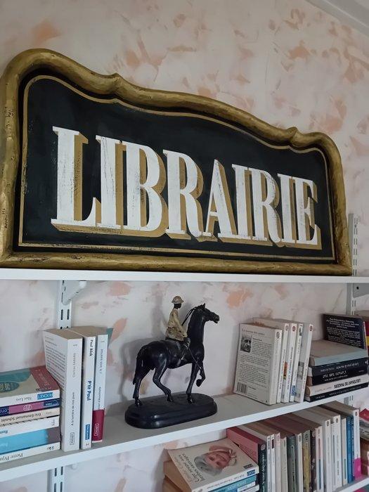 Enseigne Librairie - Reclamebord - Hout, Antiek en Kunst, Curiosa en Brocante
