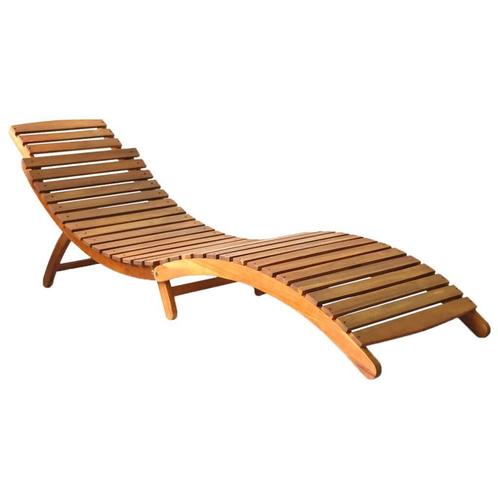 Relax Ligbed Acacia - Bruin - Retour Deal - Strandgangers, Tuin en Terras, Ligbedden, Inklapbaar, Nieuw, Hout, Verzenden