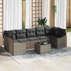 vidaXL Tuinbank Set 8 pcs Grijs 55 x 55 x 37 cm Poly Riet,, Verzenden, Nieuw
