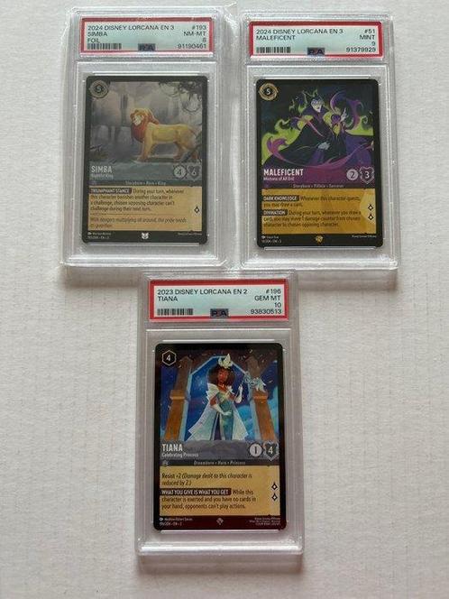 Disney - 3 Graded card - Lorcana - PSA, Verzamelen, Overige Verzamelen