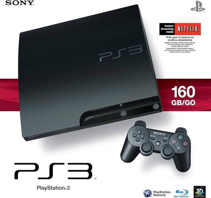 Playstation 3 Slim 320GB + Controller in Doos, Games en Spelcomputers, Spelcomputers | Sony PlayStation 3, Zo goed als nieuw, Ophalen of Verzenden