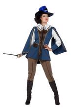 Musketier Kostuum Bruin Blauw Dames, Kleding | Dames, Verzenden, Nieuw